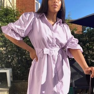 PLUS SIZE MISGUIDED puff sleeve shirt dress